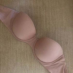 The Nakeds by Victoria Secret lined strapless bra in nude 34A